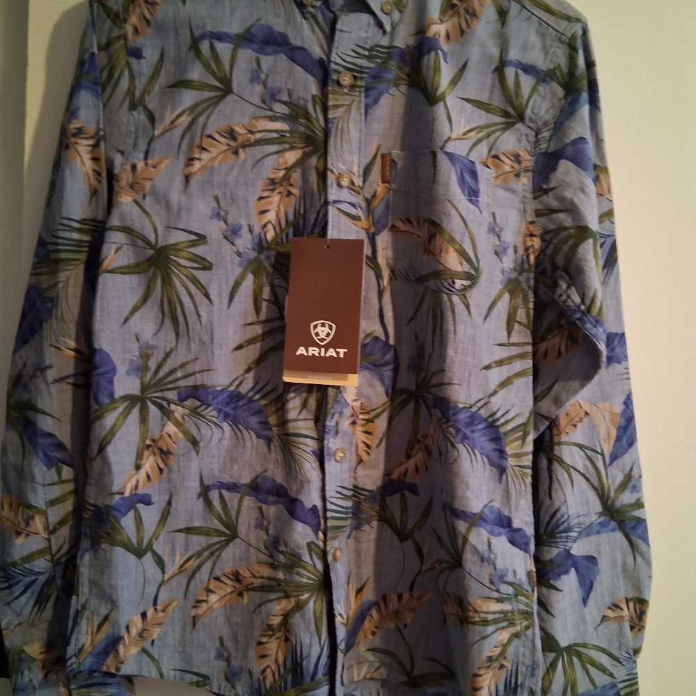 Ariat Men's Tropical Blue Shirt NWTS